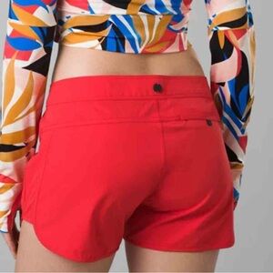 prAna Schaffie Swim Short Board Shorts Carmine Bright Red Women’s Size M
